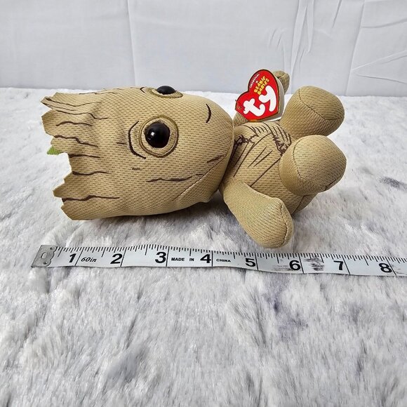 NWT Ty Beanie Baby Groot Plush 8” Marvel Guardians of the Galaxy w/ Heart Tags - Picture 8 of 9